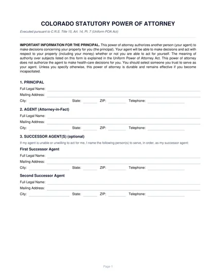 colorado power of attorney form