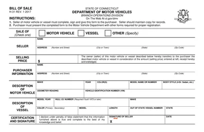 connecticut bill of sale form