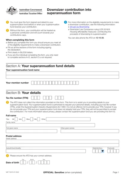 downsizer contribution form