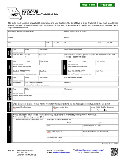 missouri bill of sale form