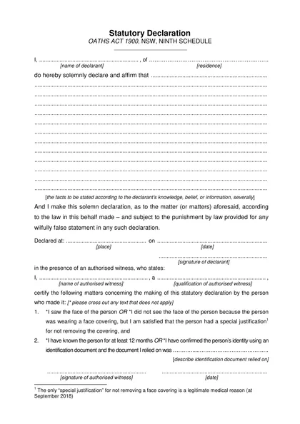 statutory declaration nsw form
