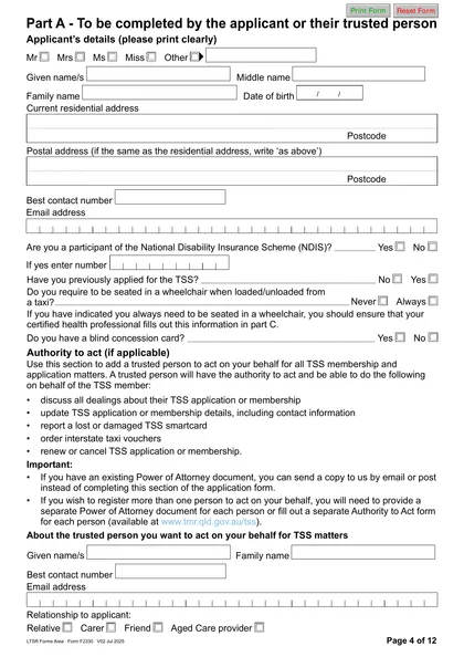 taxi-subsidy-qld form